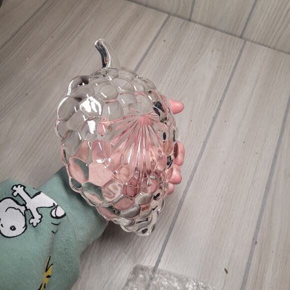 Vintage Grape Cluster Clear Glass Candy Nut Bowls Dishe Catch All Jewelry Keys - Picture 2 of 10